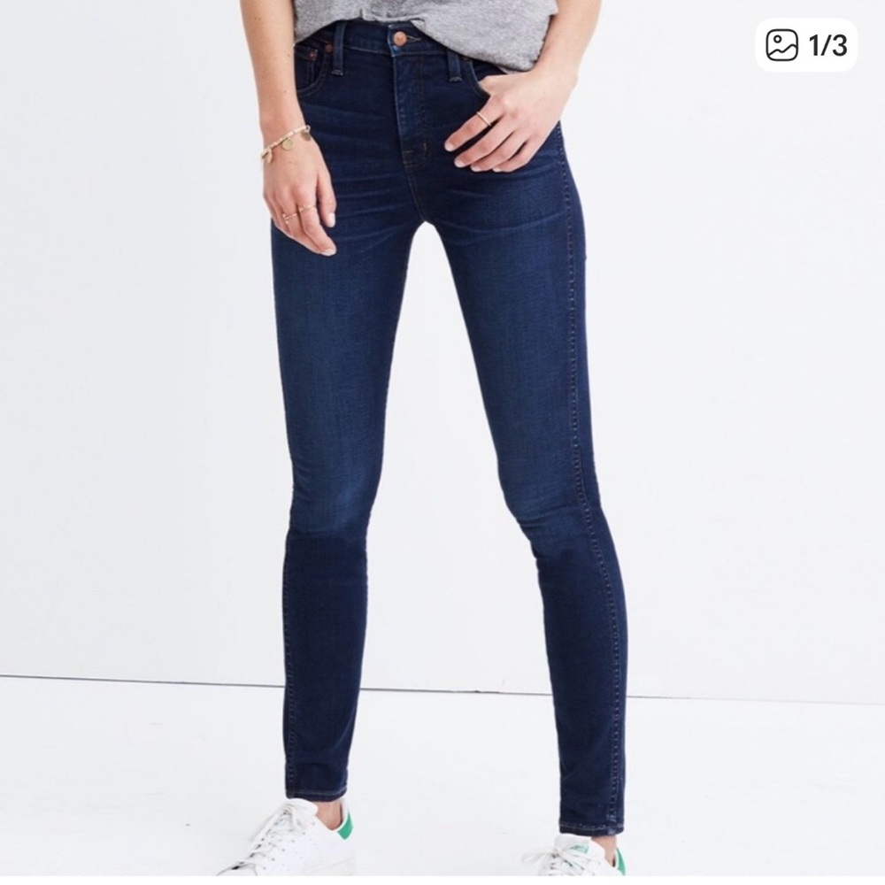 MADEWELL 9" HIGH-RISE DARK SKINNY JEANS SZ 32 Tall‎